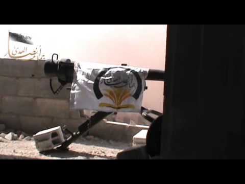 استهداف تحصينات قوات النظام في درعا المحطة بواسطة مدفع 82 من قبل جماعة أنصار الهدى