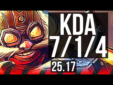 CORKI vs URGOT (TOP) | 7/1/4, Dominating | KR Master | 25.17