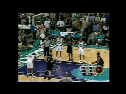 Allen Iverson airballs a free throw & jump ball vs. David Wesley, 2003 Playoffs Game 4.