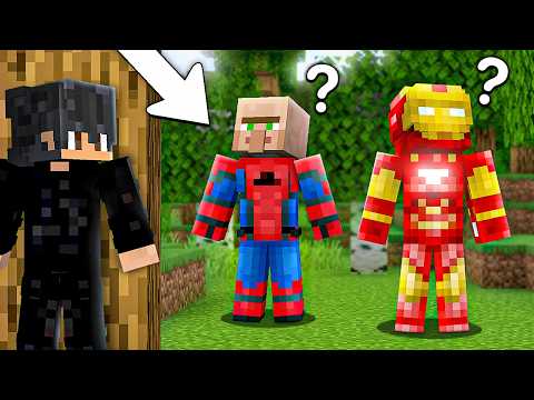 Hide and Seek with SUPERHEROES in Minecraft!