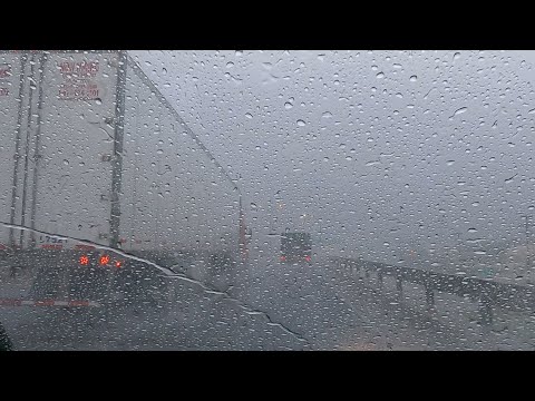 Driving in Rain Soothing Sounds from The Road Sleep, ASMR, Relax and Study