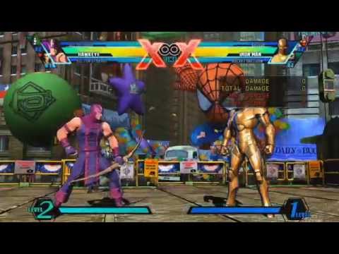 UMvC3 treblig-punisher tech Hawkeye/Strange concept