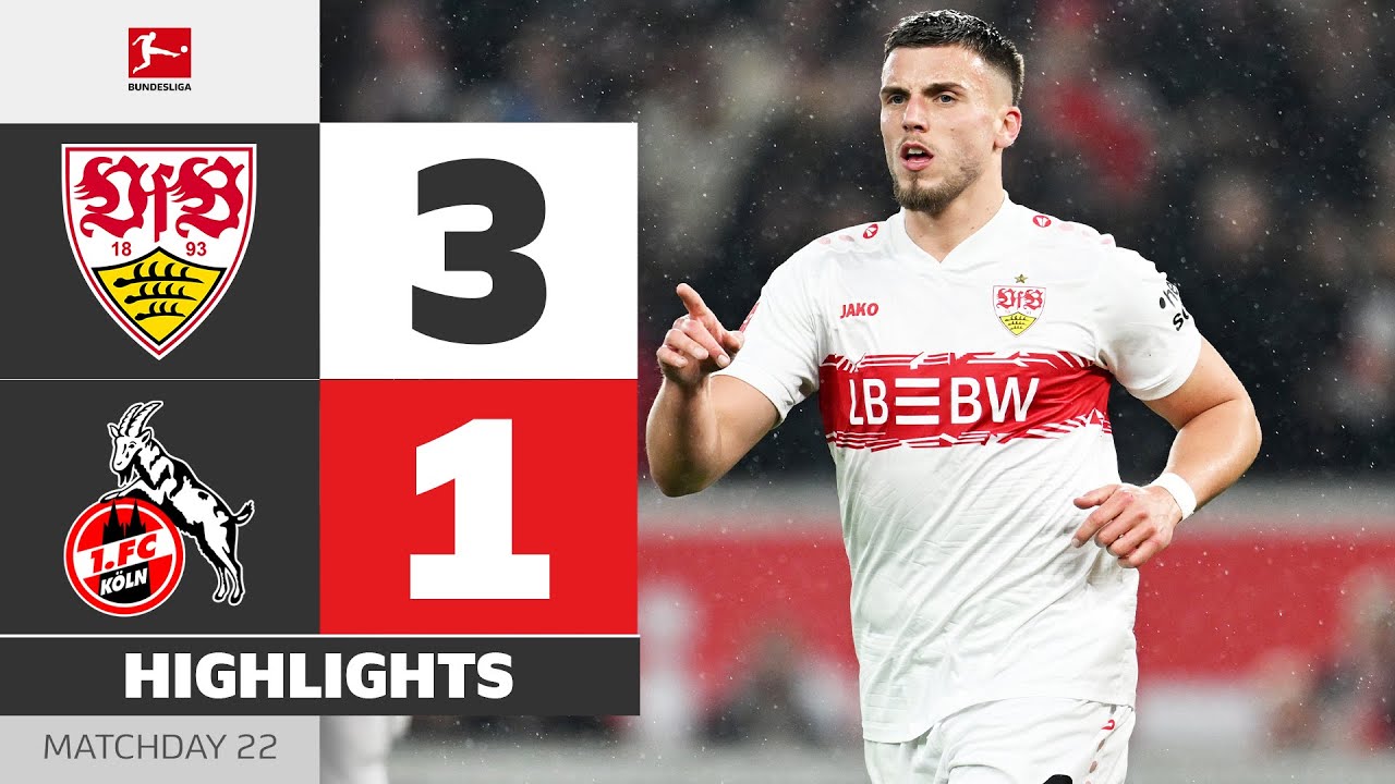 3 Points Under The Lights! | VFB STUTTGART - 1. FC KÖLN | Highlights | Matchday 22 – Bundesliga
