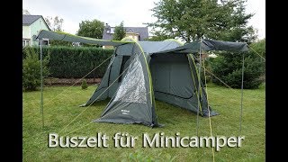 Vorstellung Buszelt / Vorzelt Touring easy für Mincamper Wohnmobil und Campingbusse