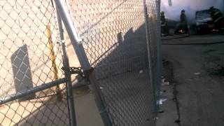 Car on fire at Mack motor sale