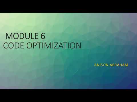 Cs304cd Mod 6 Code Optimizationprincipal Sources Code Generation Issues