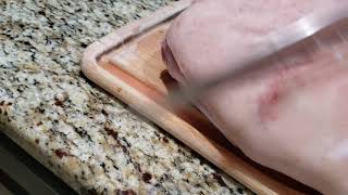 Cleaning pork skin