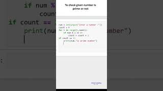 To check given number is prime or not in python ( python for beginners )
