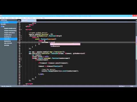 angularjs example   http ajax   create github api service, get list of events, repo 720p