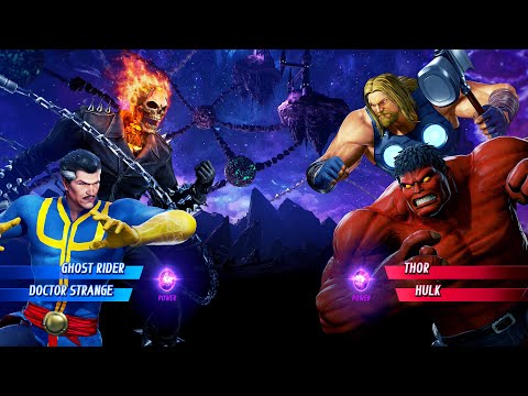 Ghost Rider & Dr Strange vs Thor & Red Hulk (Very Hard) - Marvel vs Capcom | 4K UHD Gameplay