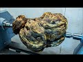 Wood turning a rotten and spalted burl into MAGIC