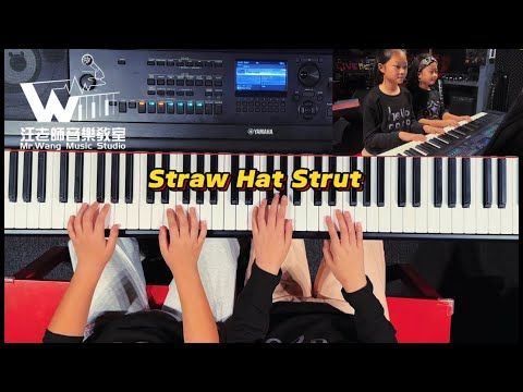 小姐倆的四手聯彈之《Straw Hat Strut》🎹🎶#爵士入門#四手聯彈#電鋼琴#一鏡到底 #JazzPiano