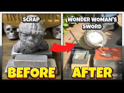 Wonder Woman's Sword - Ingot - Home Made Furnace - Molten Metal - Aluminium - Sand Casting