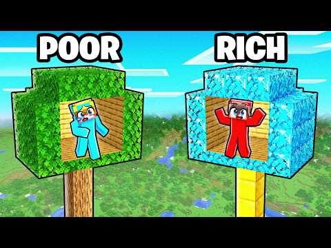 POOR vs RICH: Treehouse Battle in Minecraft