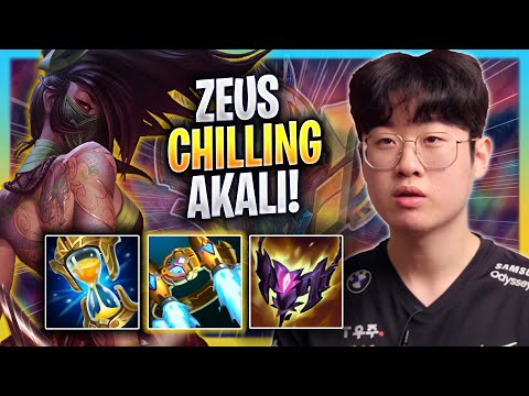 ZEUS CHILLING WITH AKALI! - T1 Zeus Plays Akali TOP vs Poppy! | Season 2023