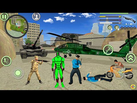 Green Deadpool Rope Hero Vice Town Crime Simulator #2 - Android Gameplay