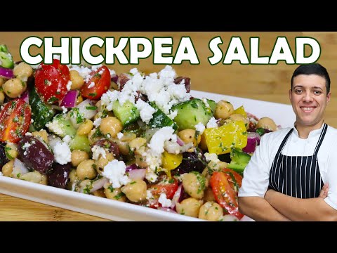 Healthy Mediterranean Chickpea Salad | Recipe by Lounging with Lenny
