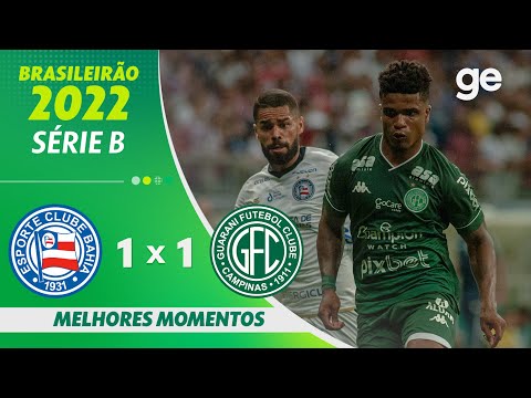 Gols e lances de Bahia x Guarani