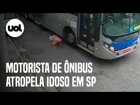 Vídeo mostra motorista de ônibus atropelando idoso após discussão por máscara em SP