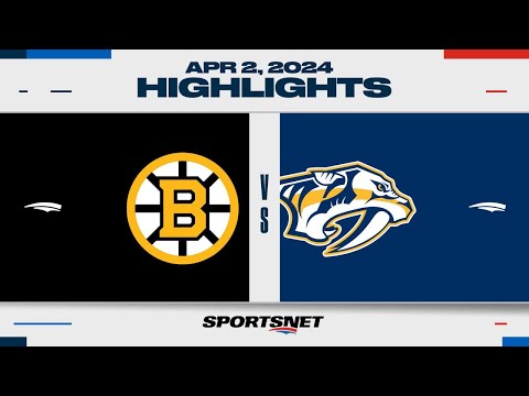 NHL Highlights | Bruins vs. Predators - April 2, 2024