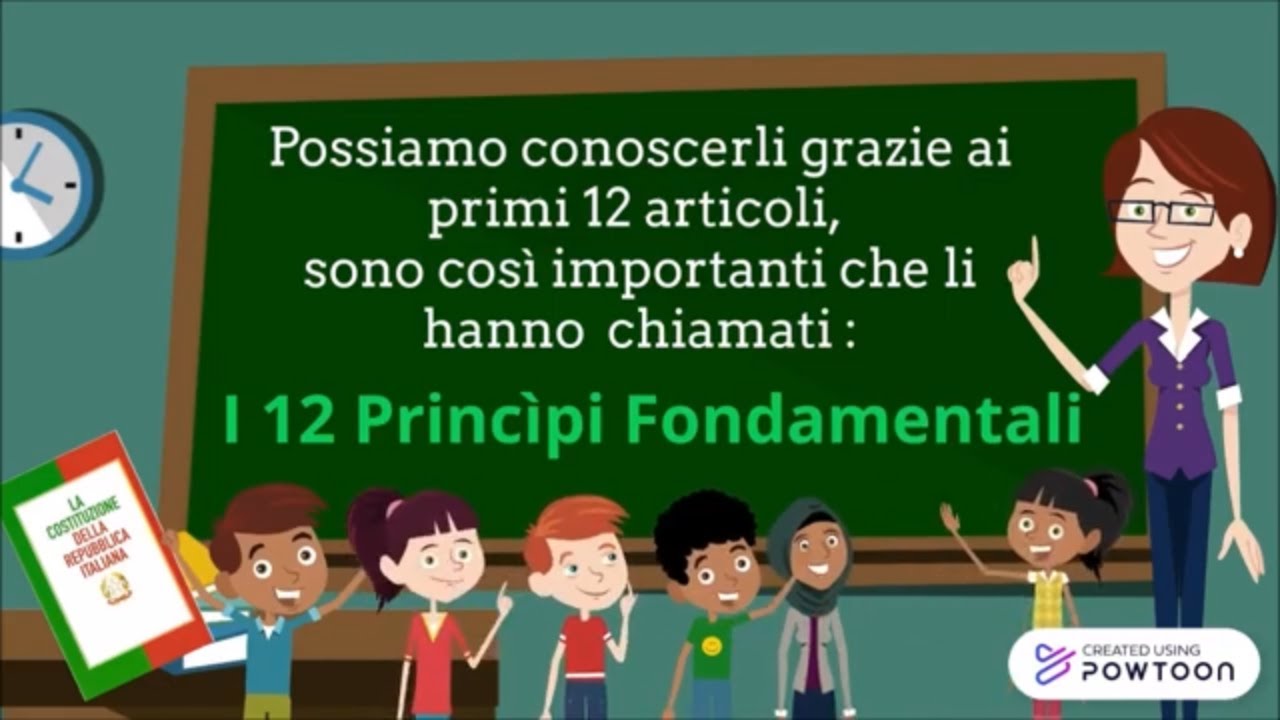 La Costituzione, i 12 Princìpi Fondamentali, i primi 12 articoli della Costituzione Italiana