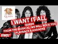I want it all | QUEEN | Karaoke & Playback & Backing track | Musical We Will Rock You