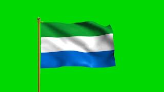 Sierra Leone National Flag | World Countries Flag Series | Green Screen Flag | Royalty Free Footages