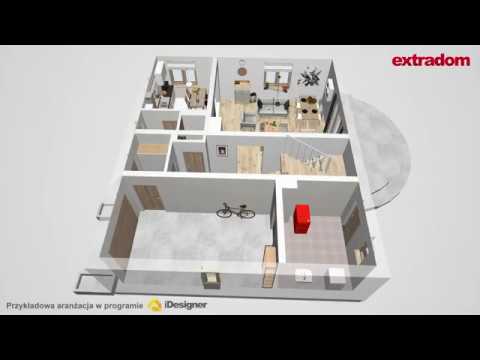 Projekt domu z poddaszem - dom  Ewa A garaż WRD1149 - 100-150 m² - spacer 3D