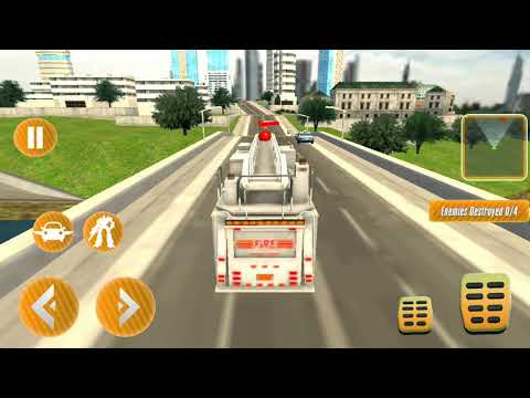 Rescue hero works as fire men in flying fire truck driving games - Android Gameplay