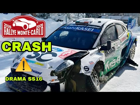 MC ERLEAN CRASH  ⚠️ WRC RALYE MONTE CARLO 2026 - Day4 Drama ss16
