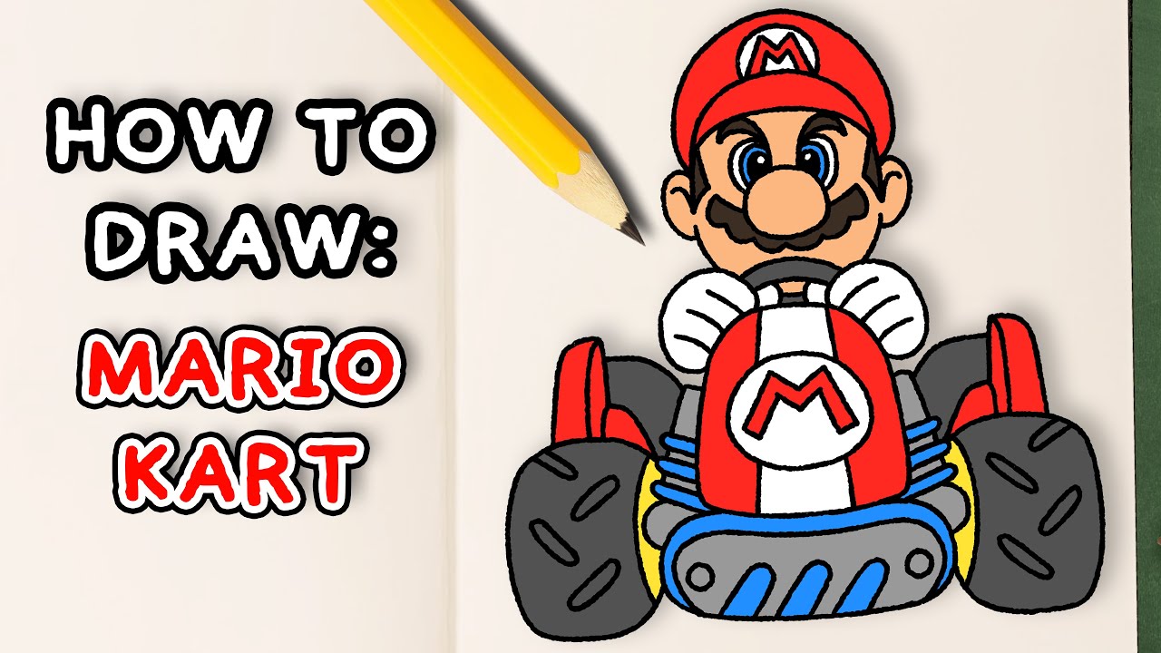 How to draw! MARIO KART (step-by-step tutorial)