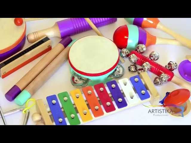 Vídeo relacionado con Fisher-Price Juego de instrumentos musicales para niños y niñas pequeños con instrumentos musicales de juguete, 6 piezas de madera para niños y niñas a partir de 2 años, HXT90