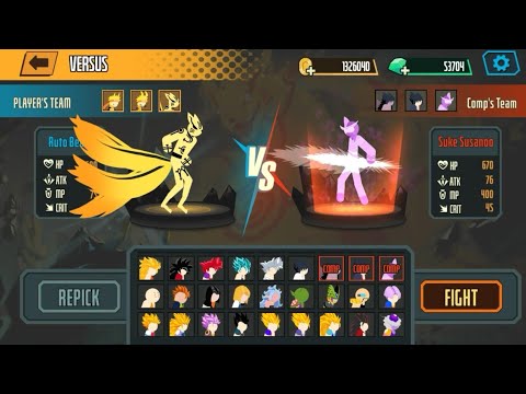 Stickman Dragon Fight -Super Stick Worriors 3v3 - Naruto All Forms vs Sasuke All Forms