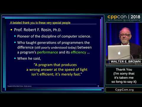 CppCon 2018: Walter E. Brown “Thank You (I’m sorry that it’s taken me so long to say it)”