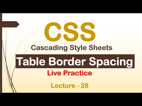 CSS Table Border Spacing | How to create interactive table with CSS | Lec - 28
