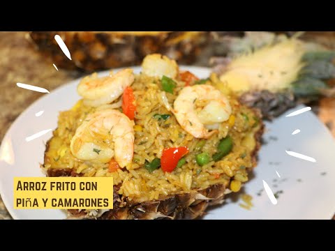 Arroz frito con piña y camarones | Comida tailandesa | Ros Emely