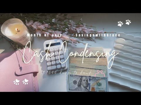 BARGELDKONDENSATION | 1500 $ zurück auf die Bank 🎀 | Monat Juli | #cashbudgeter #asmrsounds #geld