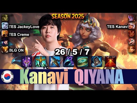 TES Kanavi QIYANA vs TES JackeyLove VIEGO Jungle - Patch 25.17 KR Ranked | lolrec