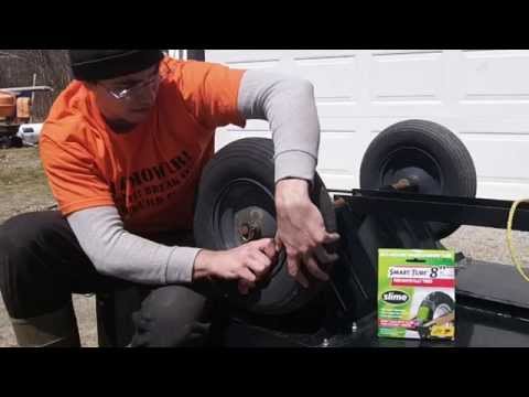 Utility Trailer  Inner Tube Install Wheelbarrow