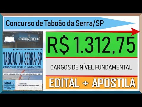 Apostila Prefeitura de Taboão da Serra SP 2019   CARGOS DE NÍVEL FUNDAMENTAL