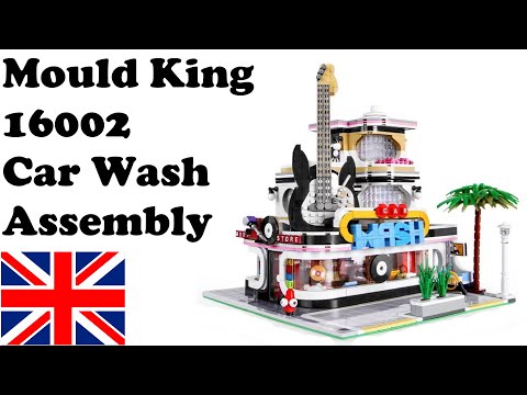 Mould King 16002 - Car Wash - Music Store - Assembly