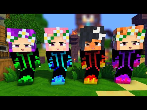 POI POI YAY! ARIGATO HOT FIRE ELEMENTAL APHMAU FRIENDS GIRLS ZOEY, KC AND MIA - MINECRAFT ANIMATION