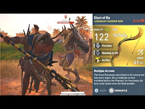 Assassin's Creed Origins DLC - Level 55 Anubis Shadow Boss & Best Lvl 55 Bow of Ra