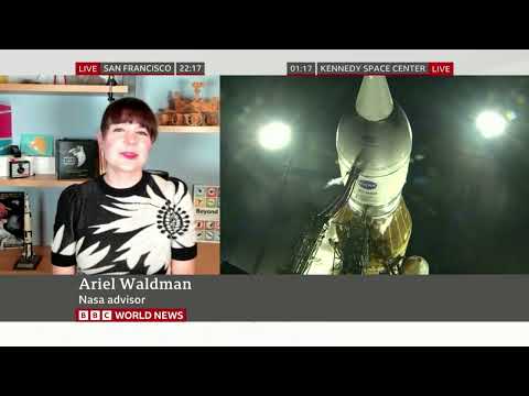 BBC World TV News interview of Ariel Waldman for the NASA Artemis I launch!