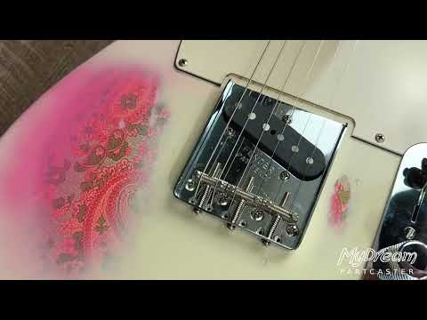 MyDream Partcaster Custom Built - Aged White over Pink Paisley Asyllum image 11