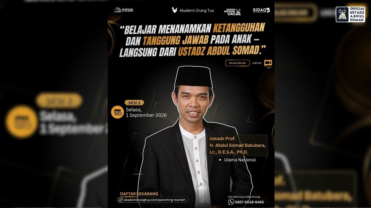 LIVE | Belajar Menanamkan Ketanguhan dan Tanggung Jawab Pada Anak | Ustadz Abdul Somad