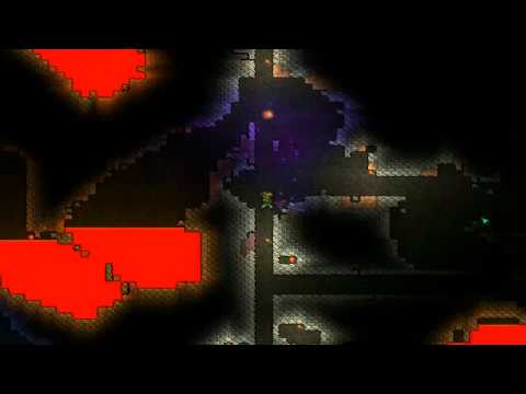 Snowschu learns just how far down hell is in Terraria