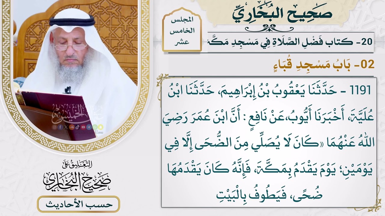 [1192-1191] حديث: كان لا يصلي من الضحى إلا في يومين يوم يقدم بمكة [[كتاب فضل الصلاة ف