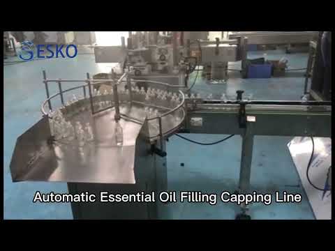 ESKO 6 Nozzles Filling Capping Labeling Line Machine For Small Bottle Vial Essential Oil Cream