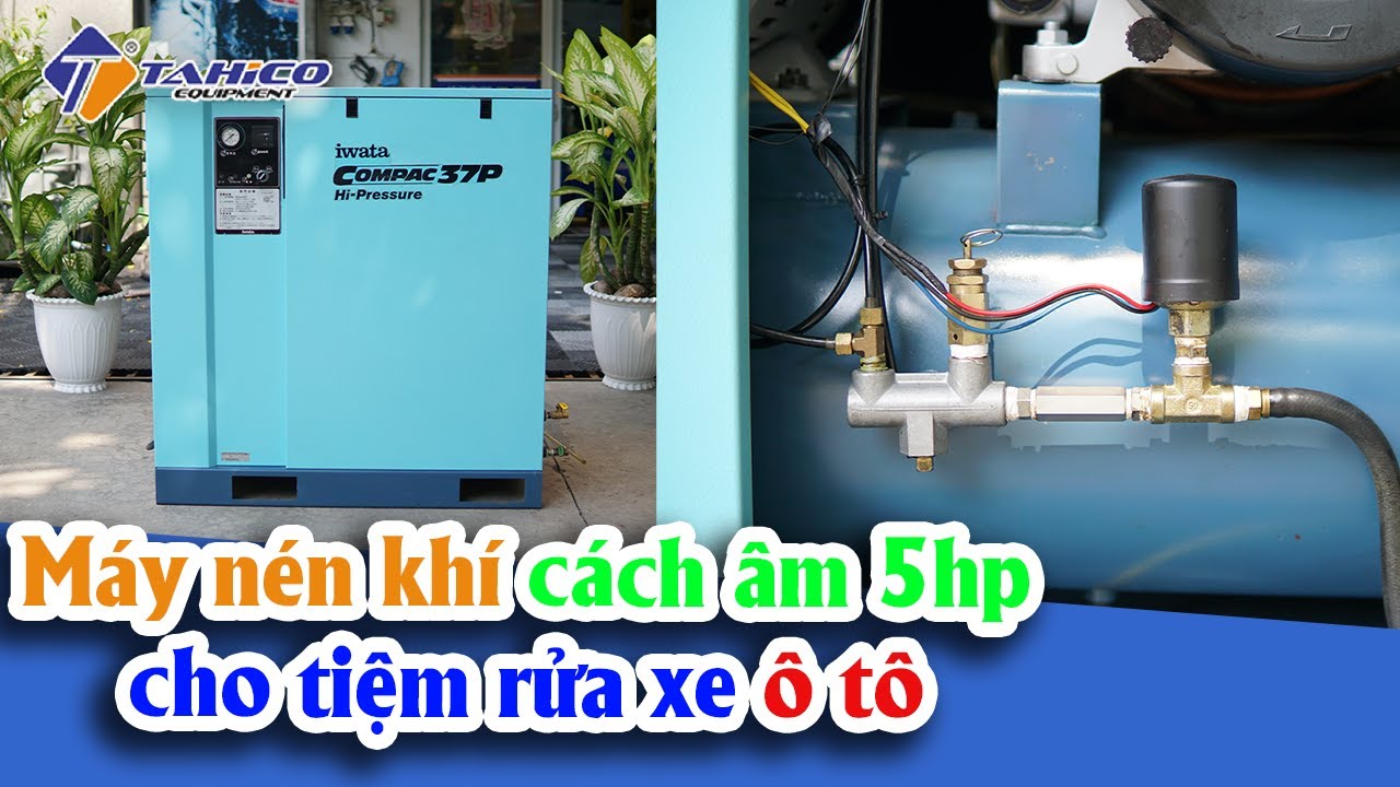 Máy nén khí cách âm 5hp cho tiệm rửa xe ô tô 21